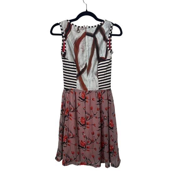 Save the Queen Dress Womens Small Floral Striped Sleeveless Mini Shift Pink Y2K - Picture 8 of 8